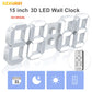 Deeyaple 15inch 3D LED Digital Wall Clock Large Alarm Clock Remote Control Snooze Auto Dimming 12/24H Time Date home decoration